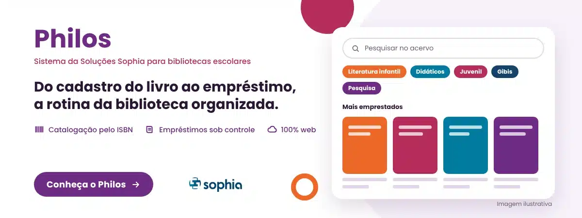 Terminal de consulta do Philos, sistema para biblioteca escolar